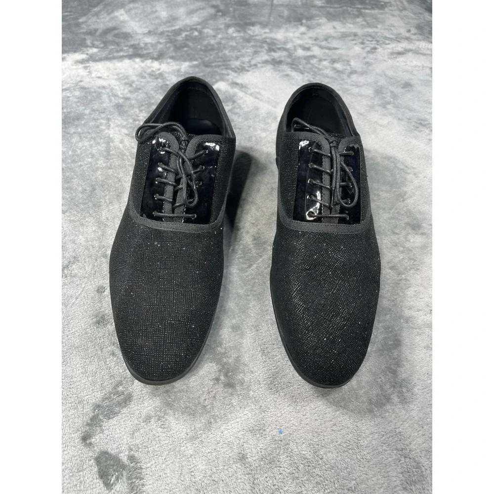 Aldo Shoes‎ Mens 10 Black Mirron Studded Oxford Plain Toe Dress City Club Lounge